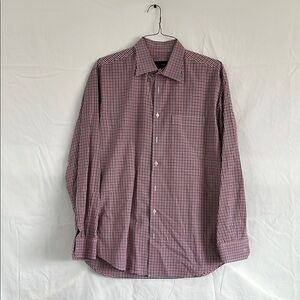 Men's Checkered Shirt - Red and White